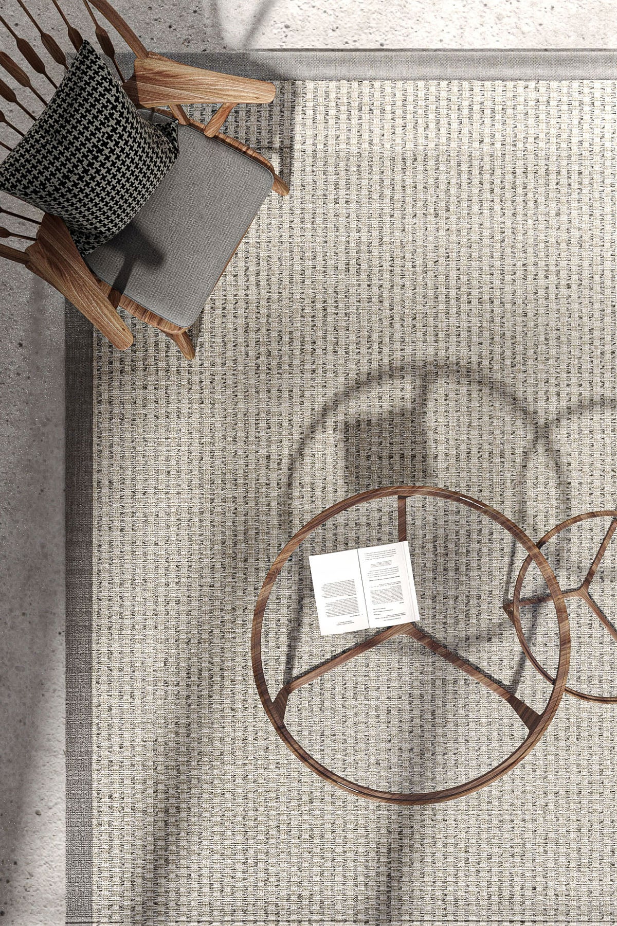 Sisalart Milano 666 Gri Keten Monterey Bordür Sisal Halı