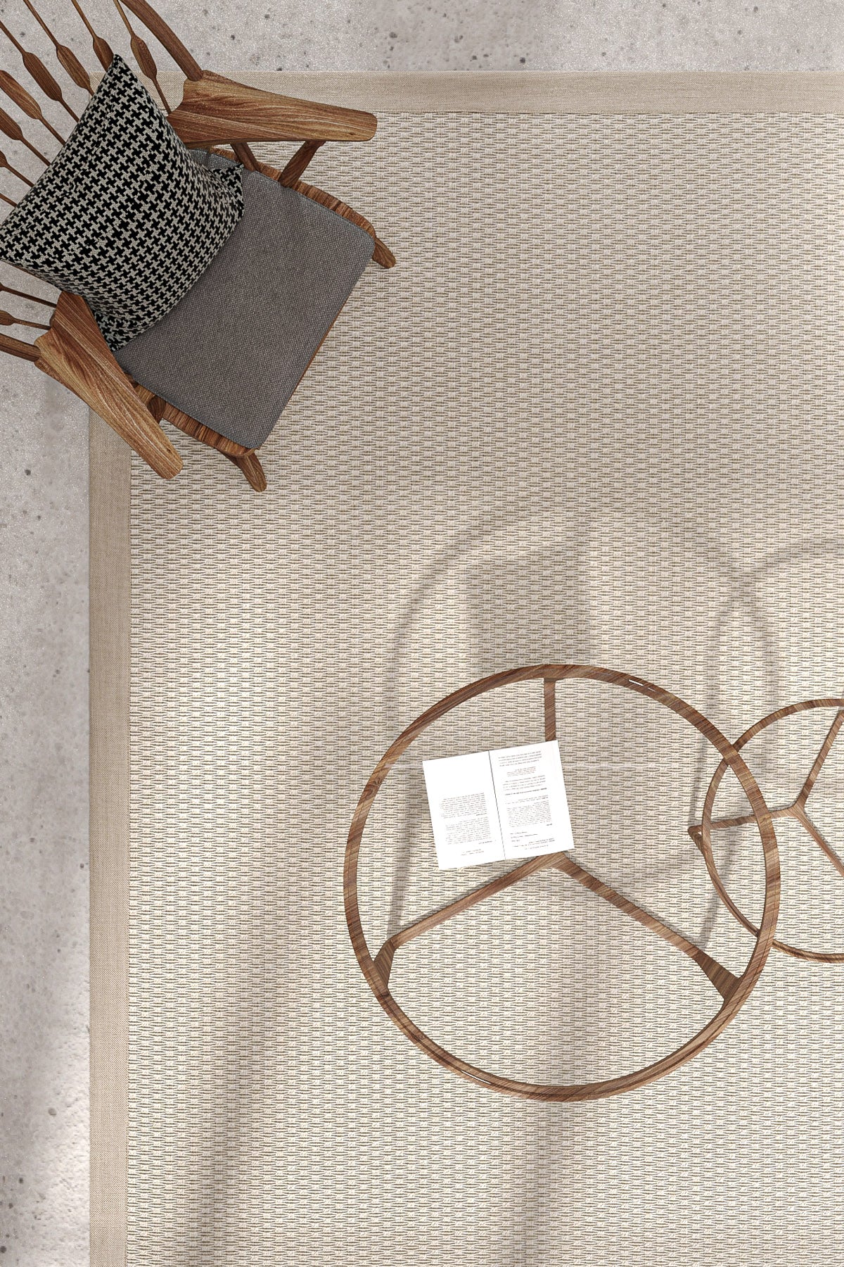 Sisalart Milano 666 Krem Keten Monterey Bordür Sisal Halı