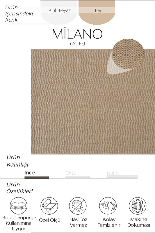 Sisalart Milano 665 Bej Sisal Halı