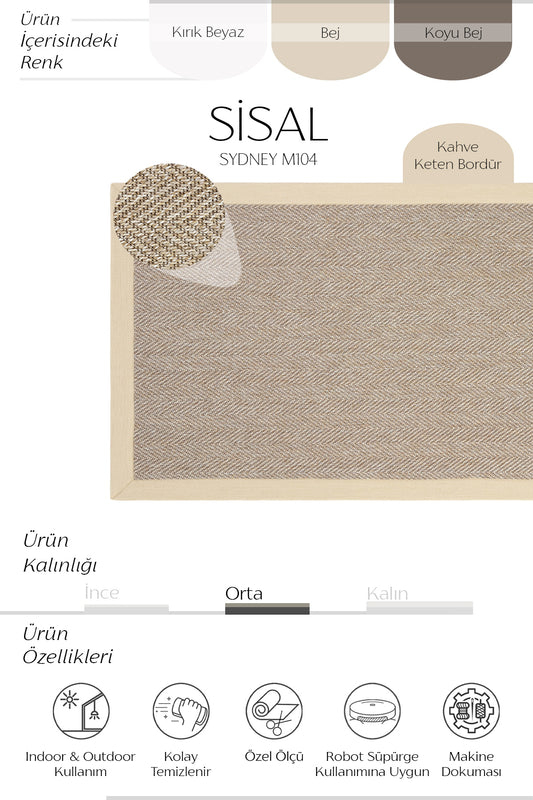Sisalart Sydney Mutfak Halısı Sisal Halı