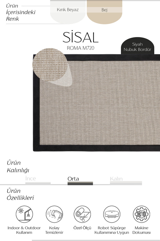 Sisalart Roma Mutfak Halısı Sisal Halı
