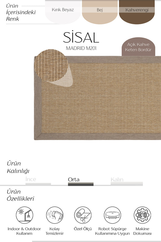 Sisalart Madrid Yolluk Antre Koridor Sisal Halı