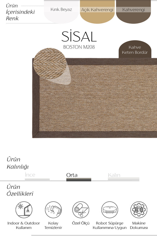 Sisalart Boston Yolluk Antre Koridor Sisal Halı
