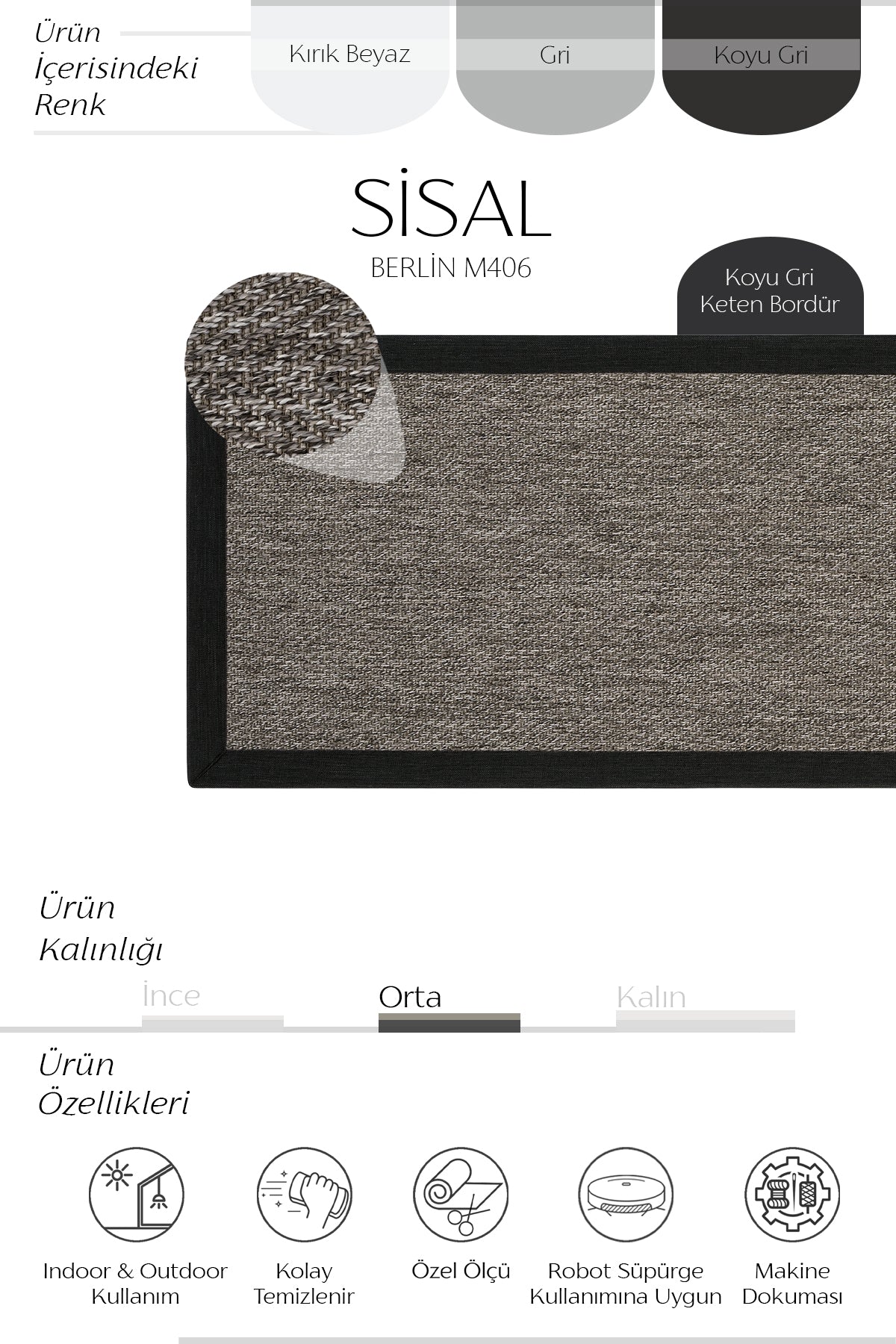 Sisalart Berlin Yolluk Antre Koridor Sisal Halı