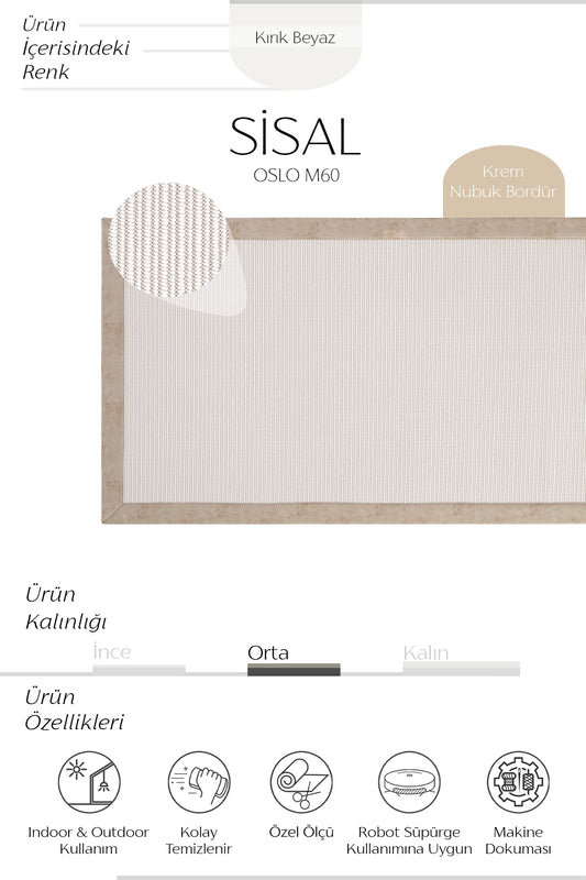 Sisalart Oslo Mutfak Halısı Sisal Halı
