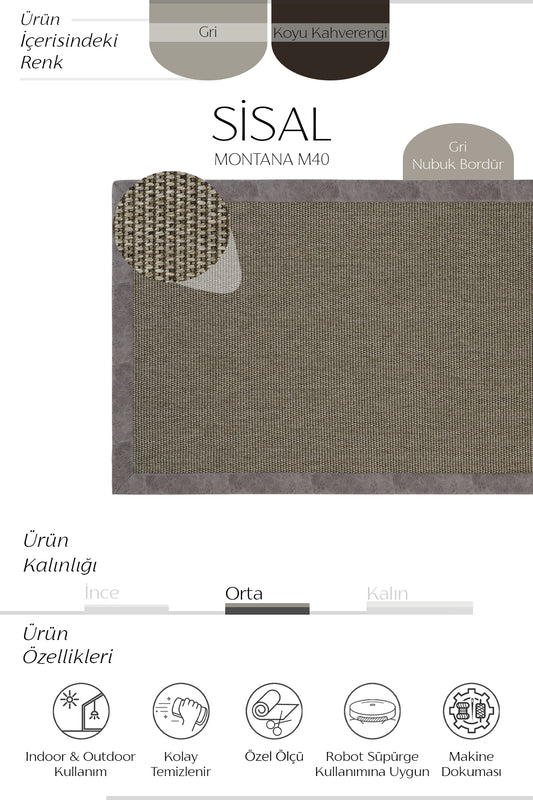 Sisalart Montana Mutfak Halısı Sisal Halı