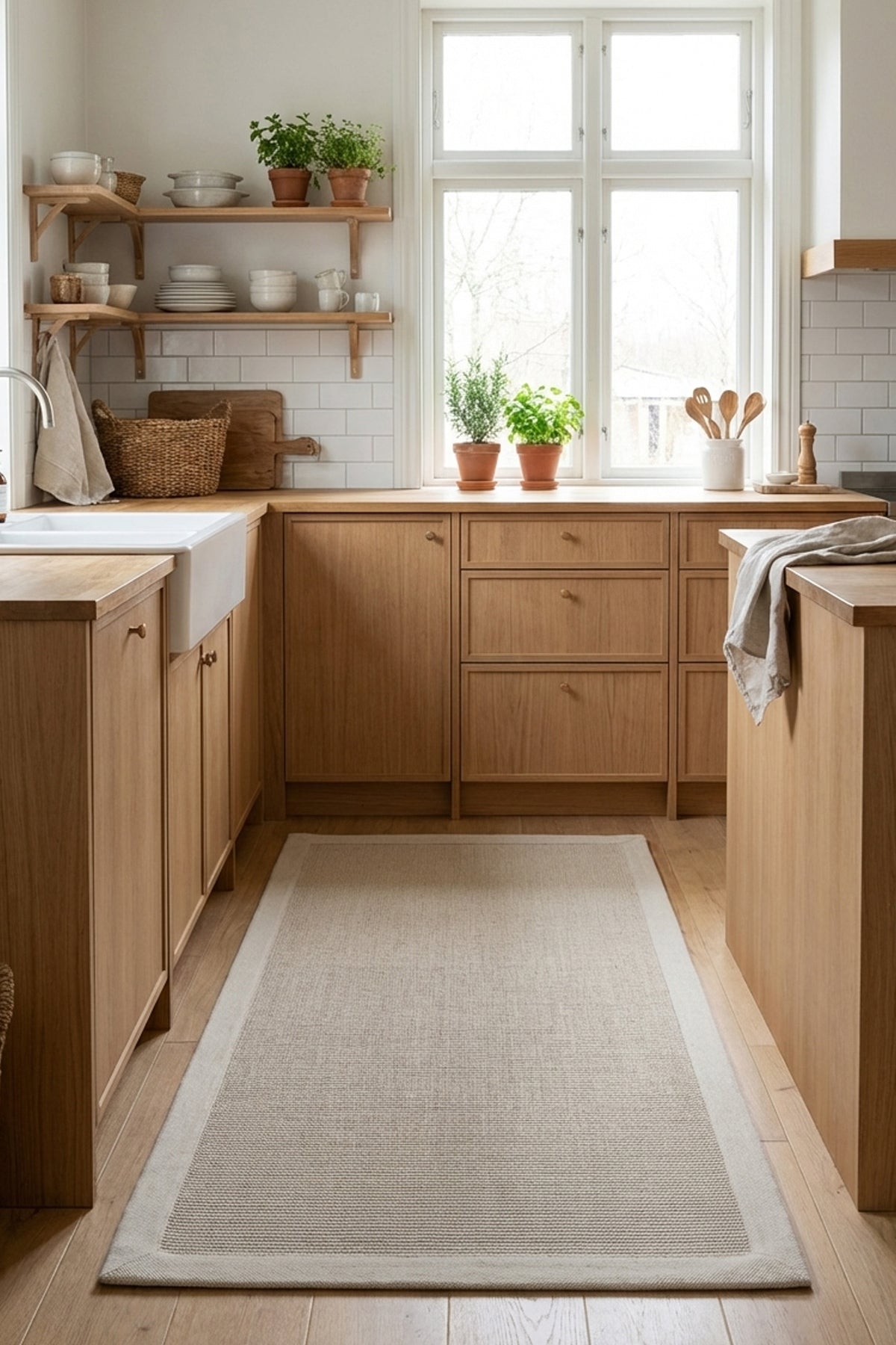 Riga Keten Napoli Bordürlü Sisal Halı | Sisalart