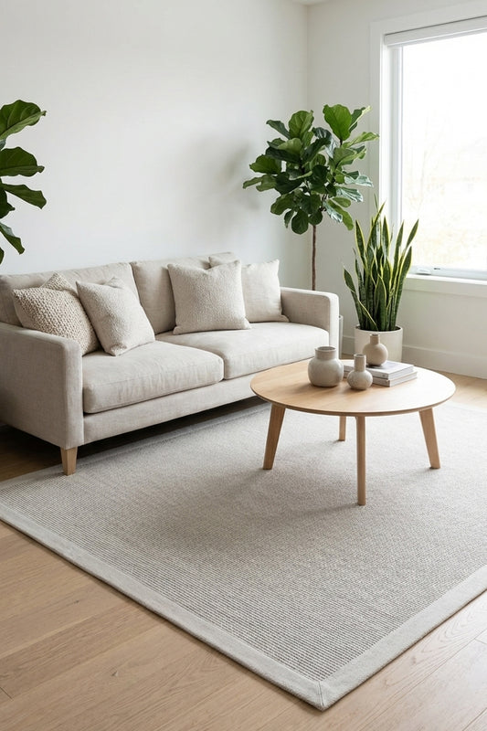 Riga Keten Napoli Bordürlü Sisal Halı | Sisalart