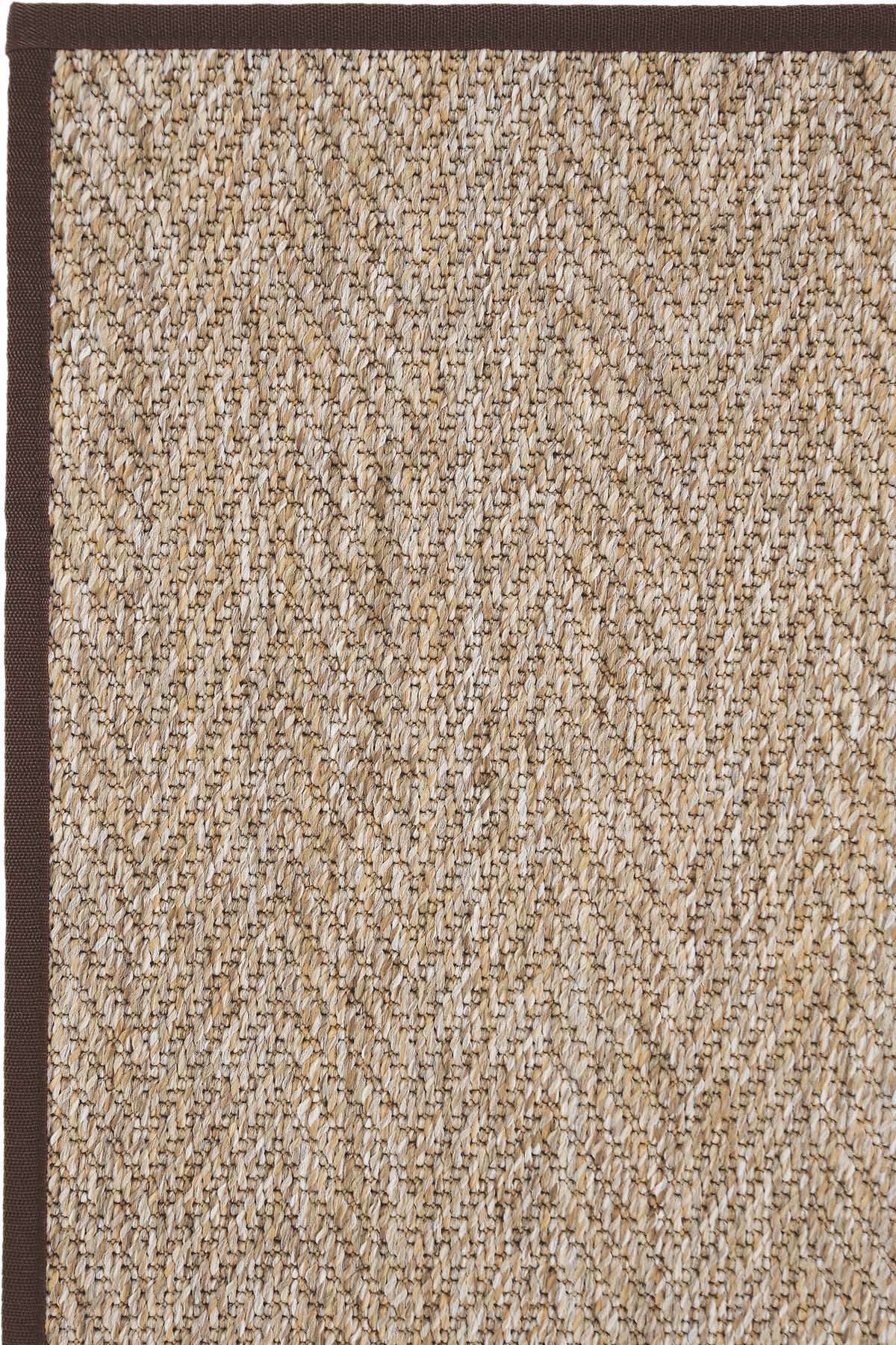Boston Kahve Biye Bordürlü Sisal Halı | Sisalart - Sisal Halı