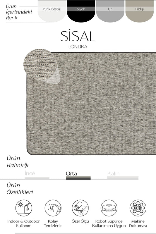 Londra Overloklu Sisal Halı | Sisalart - Sisal Halı