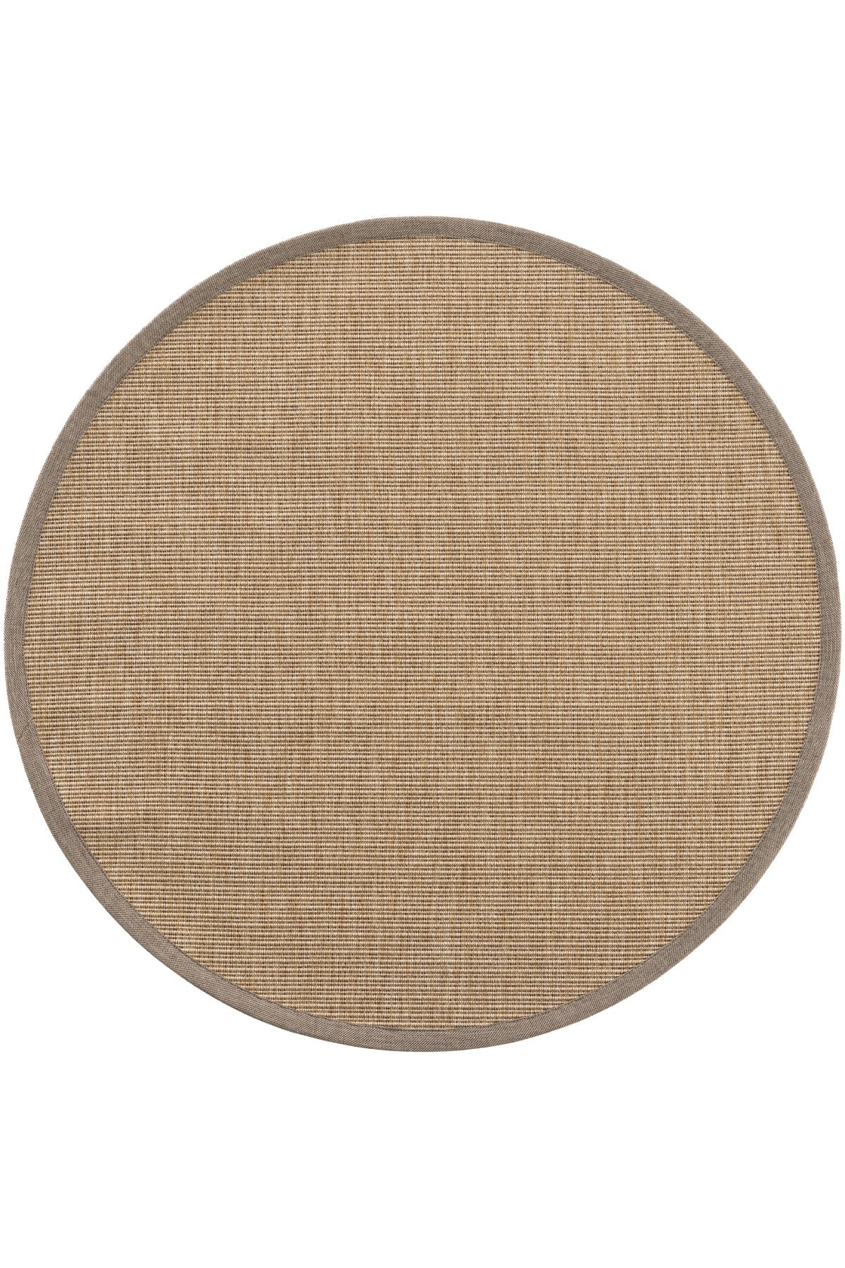 Madrid Keten Bordürlü Yuvarlak Sisal Halı | Sisalart - Sisal Halı