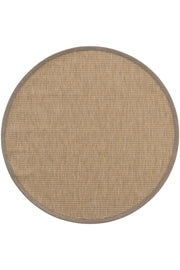 Madrid Keten Bordürlü Yuvarlak Sisal Halı | Sisalart - Sisal Halı