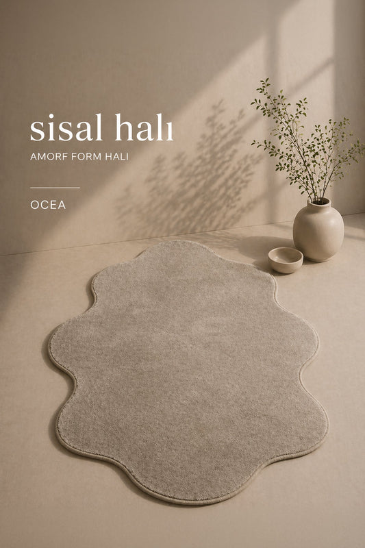 Ocea Amorf Form Özel Ölçü Modern Yumuşak Dokulu Halı | Sisalart - Sisal Halı