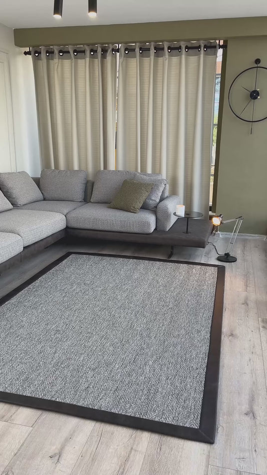 Sisalart Berlin Deri Bordür Sisal Halı