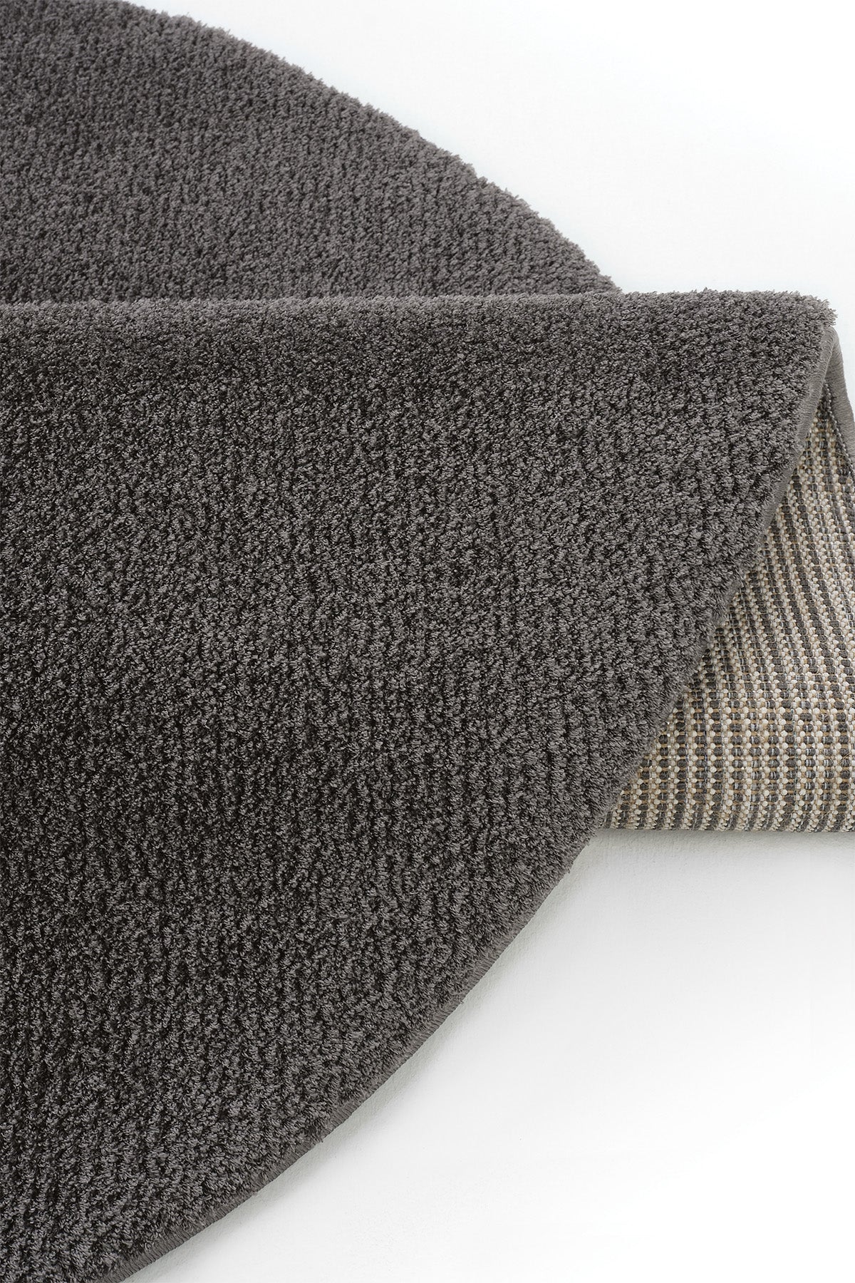 Puffy Yuvarlak Antrasit Tuft Halı | Sisalart - Sisal Halı