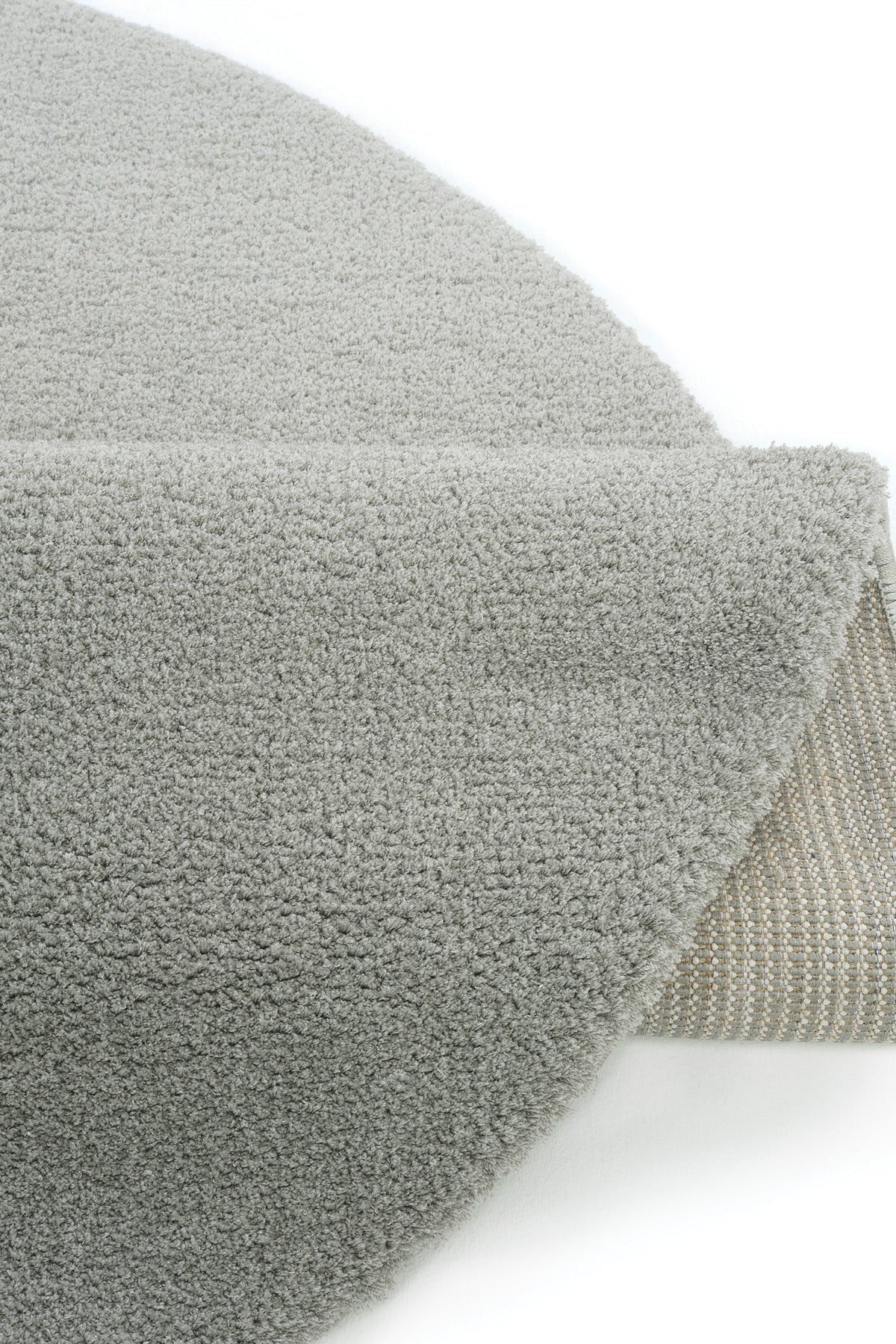 Puffy Yuvarlak Gri Tuft Halı | Sisalart - Sisal Halı