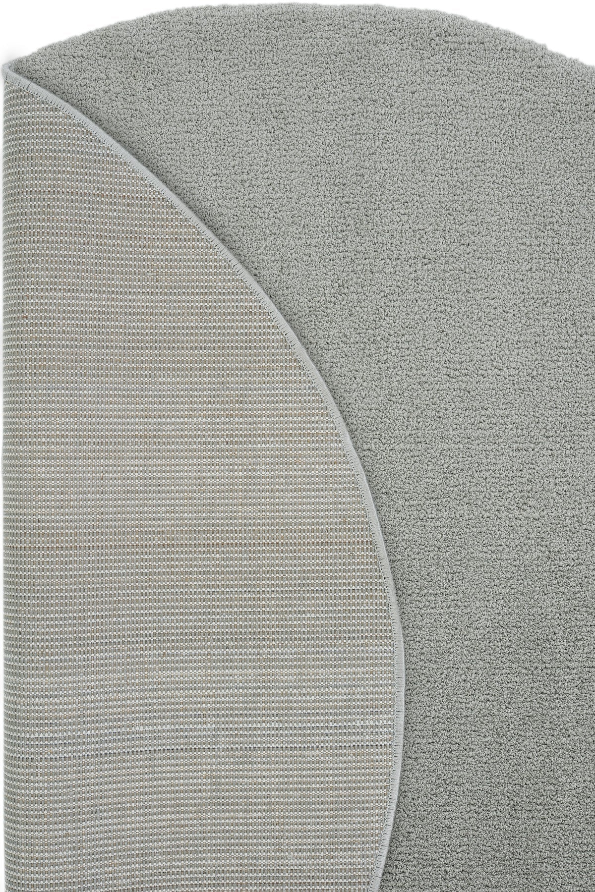 Puffy Yuvarlak Gri Tuft Halı | Sisalart - Sisal Halı