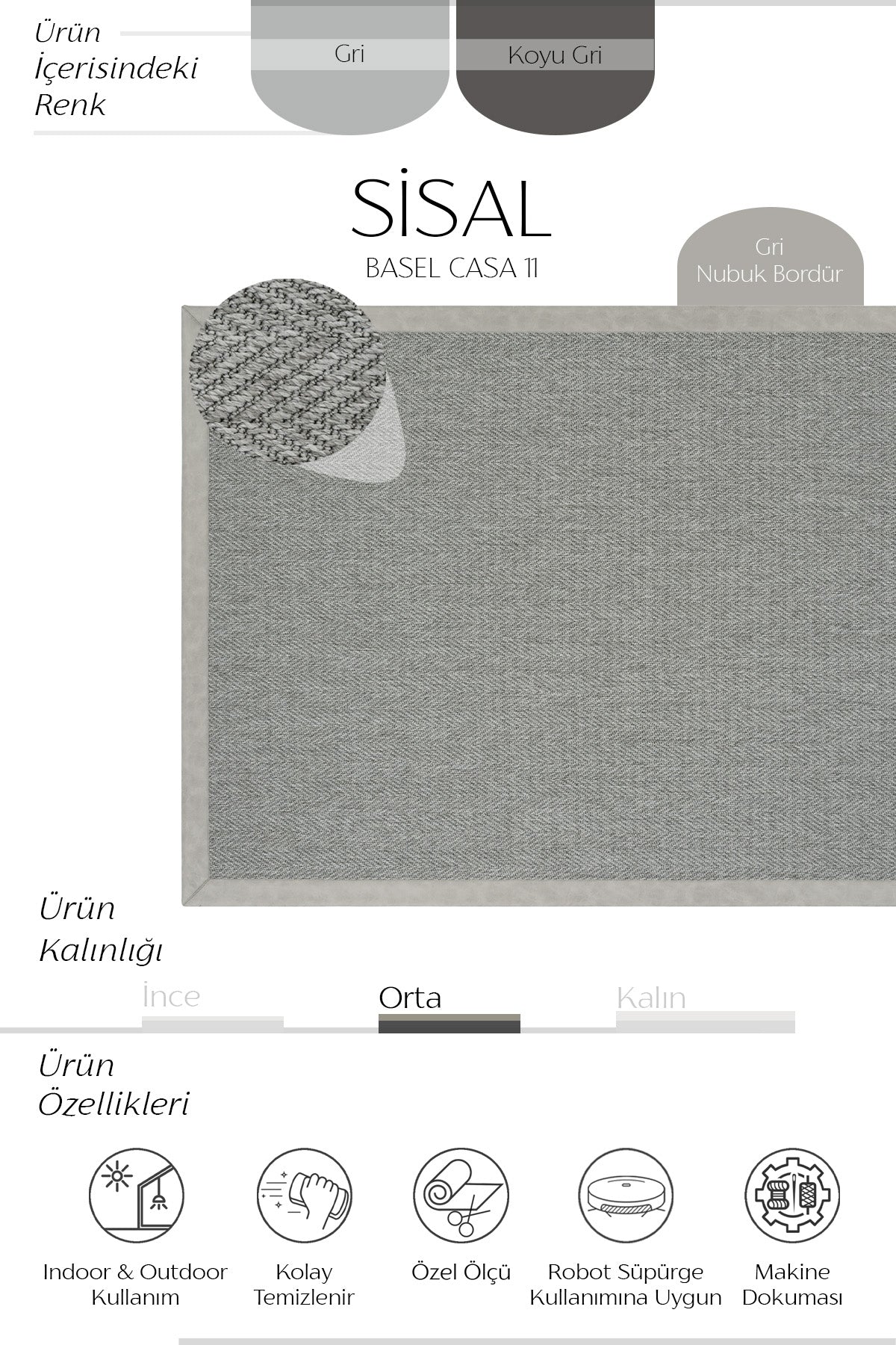 Sisalart Basel Casa 11 Sisal Halı - Sisal Halı