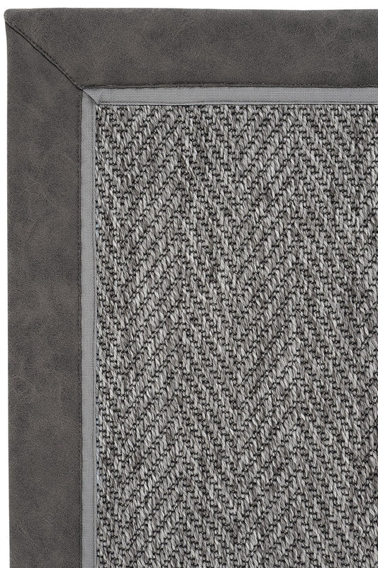 Sisalart Basel Deri Çift Bordür Sisal Halı - Sisal Halı