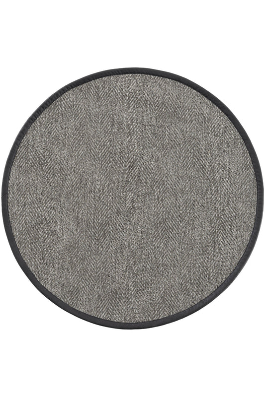 Sisalart Berlin Deri Medusa Bordür Yuvarlak Sisal Halı - Sisal Halı