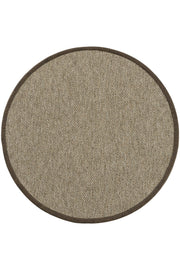 Sisalart Boston Deri Medusa Bordür Yuvarlak Sisal Halı - Sisal Halı