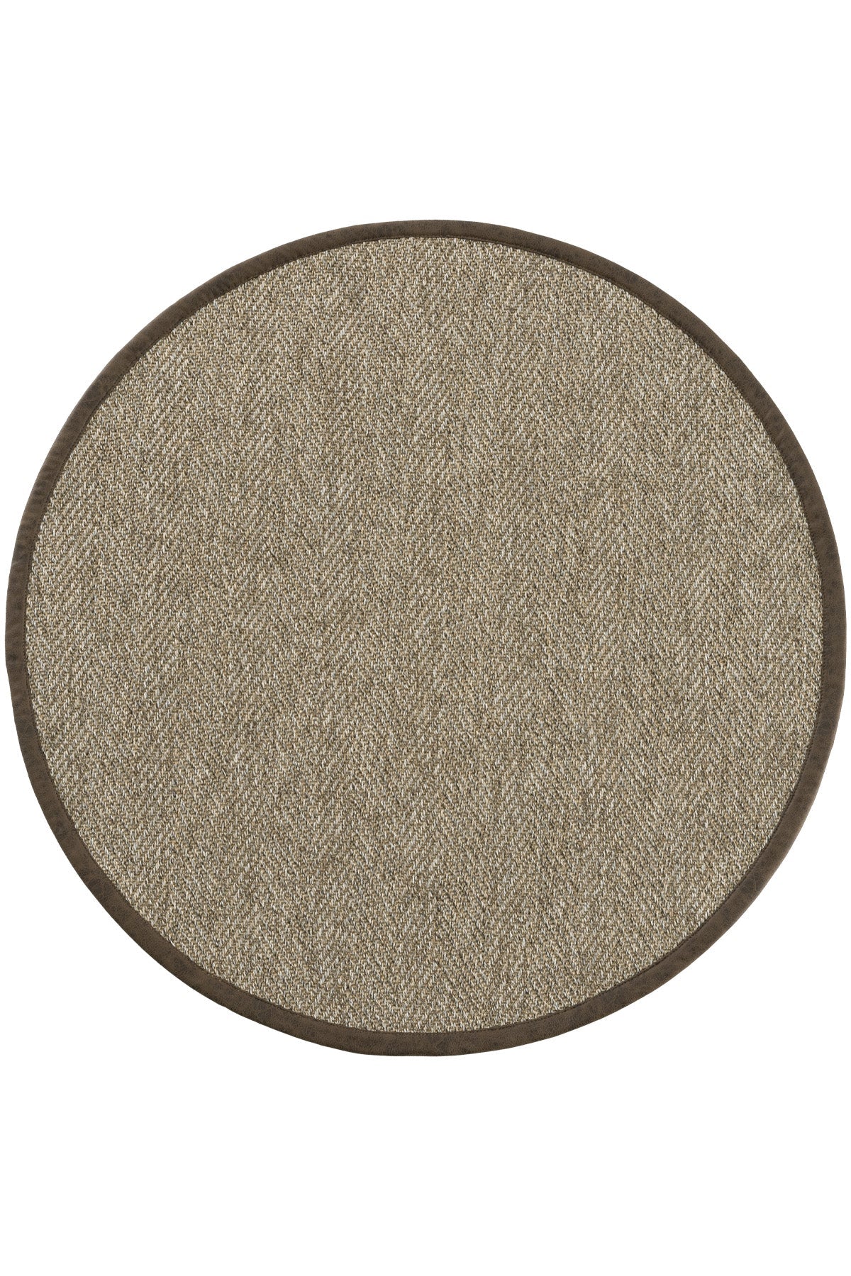 Sisalart Boston Deri Medusa Bordür Yuvarlak Sisal Halı - Sisal Halı