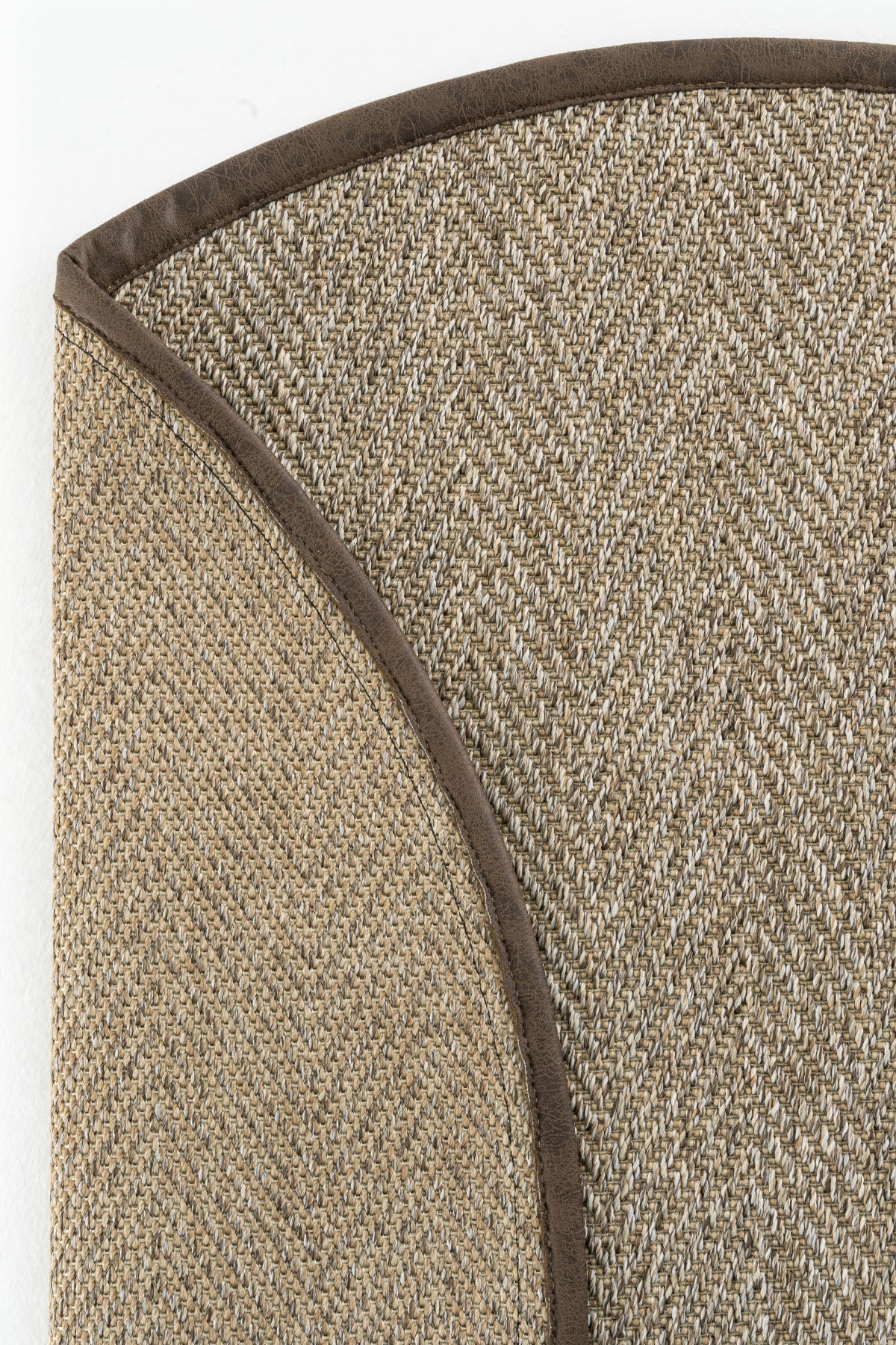 Sisalart Boston Deri Medusa Bordür Yuvarlak Sisal Halı - Sisal Halı