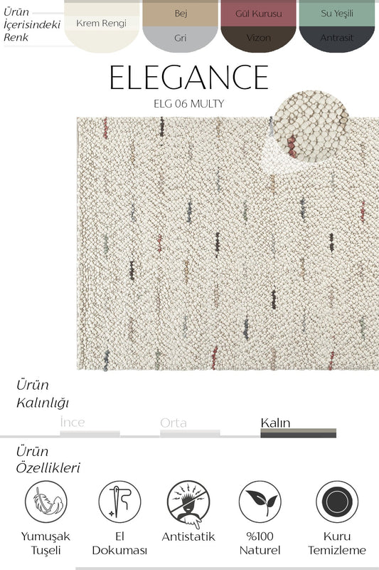 Sisalart Elegance 06 Multy El Dokuma Yün Halı - Sisal Halı