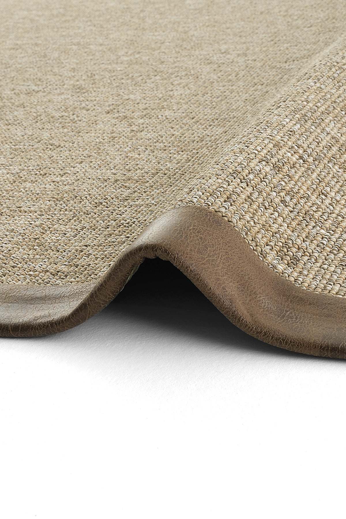 Sisalart Lizbon Deri Medusa Bordür Sisal Halı - Sisal Halı