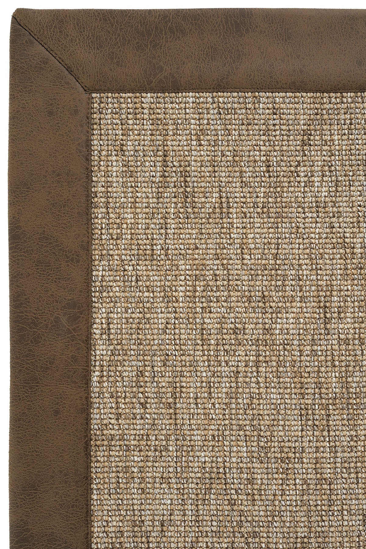 Sisalart Lizbon Deri Medusa Bordür Sisal Halı - Sisal Halı