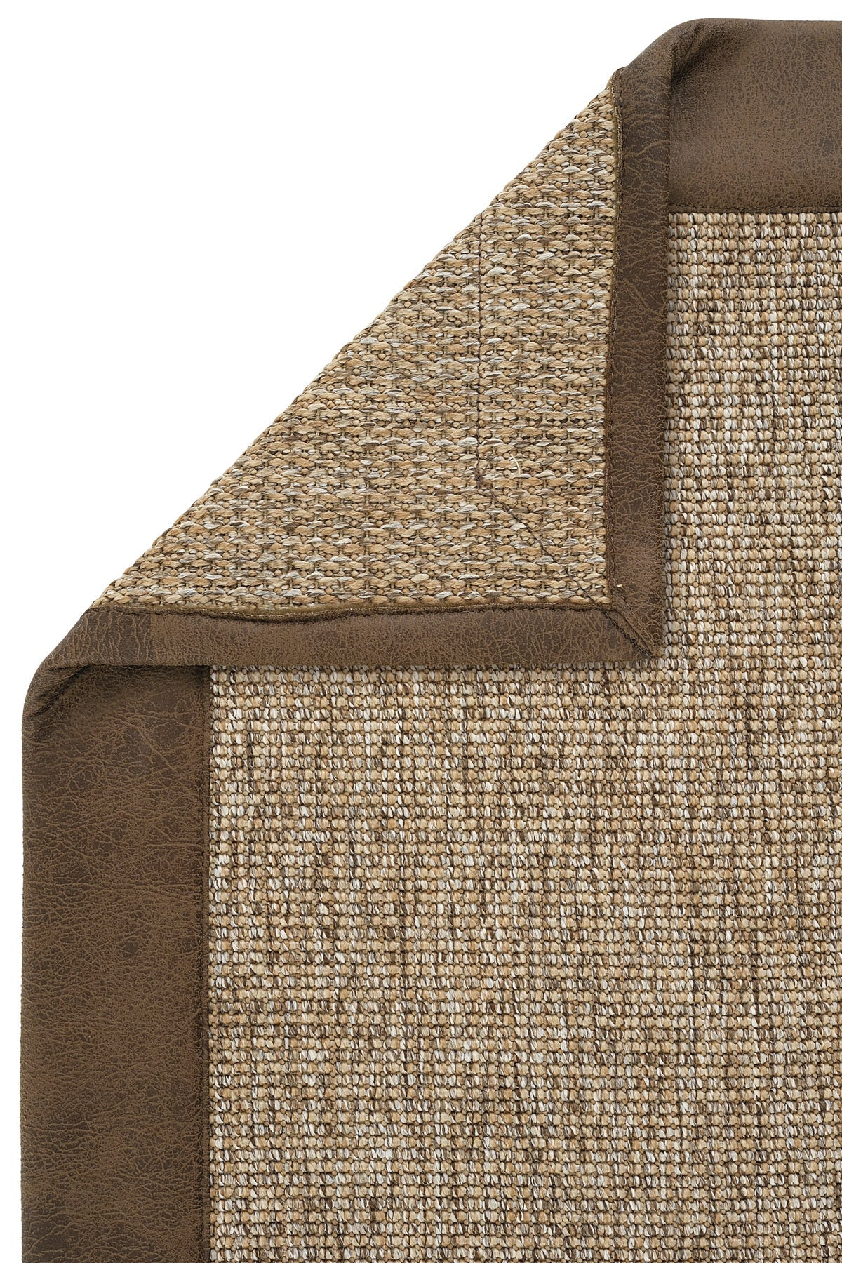 Sisalart Lizbon Deri Medusa Bordür Sisal Halı - Sisal Halı