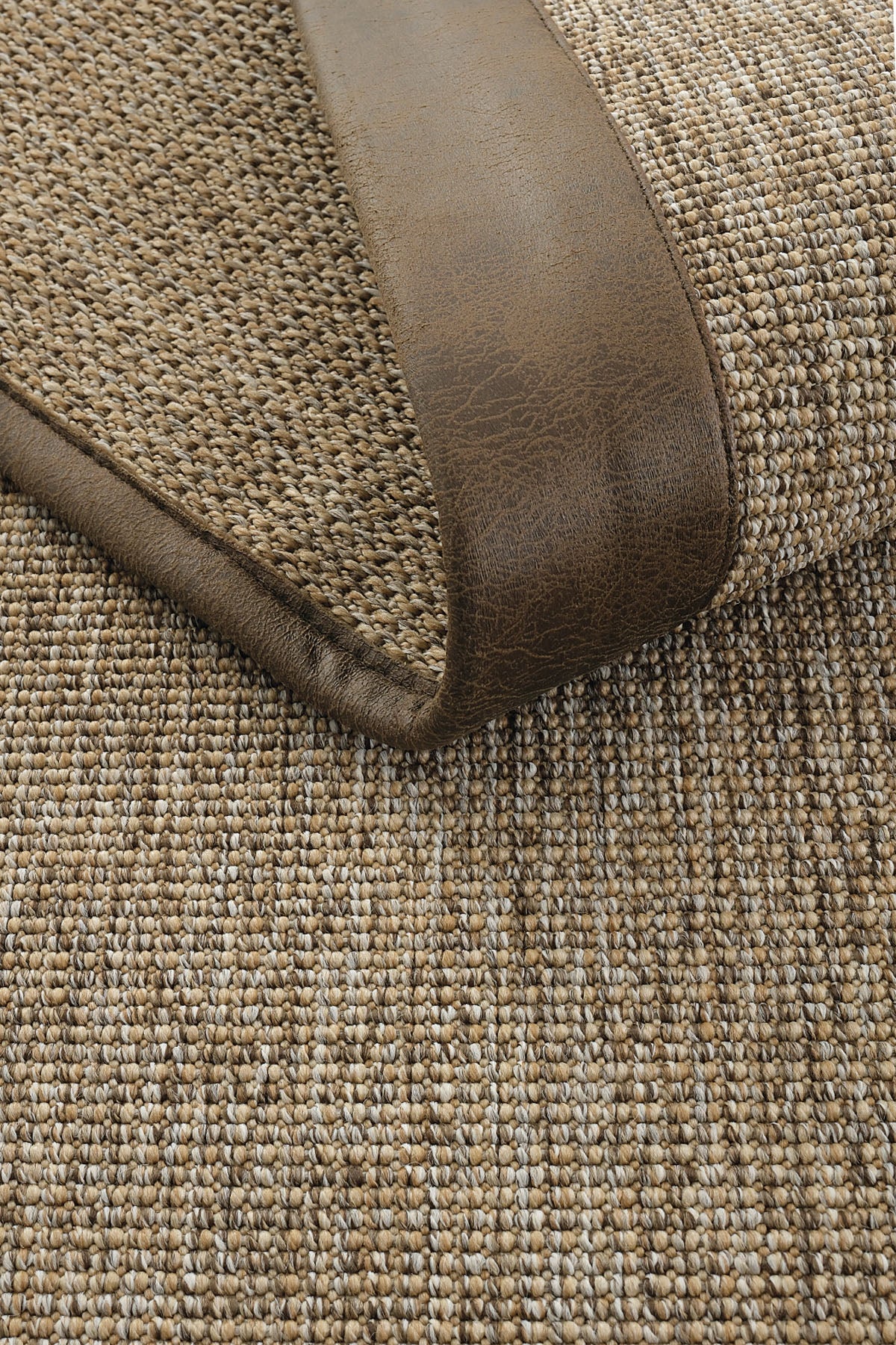 Sisalart Lizbon Deri Medusa Bordür Sisal Halı - Sisal Halı