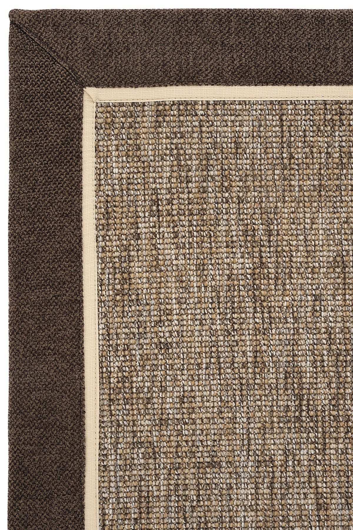 Sisalart Lizbon Keten Napoli Çift Bordür Sisal Halı - Sisal Halı