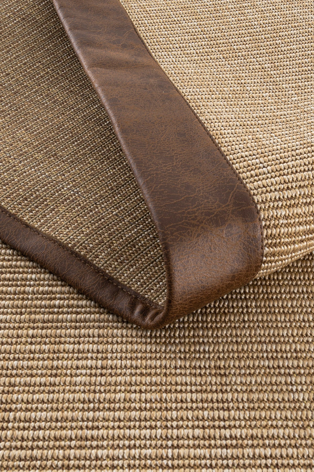 Sisalart Madrid Deri Medusa Bordür Sisal Halı - Sisal Halı