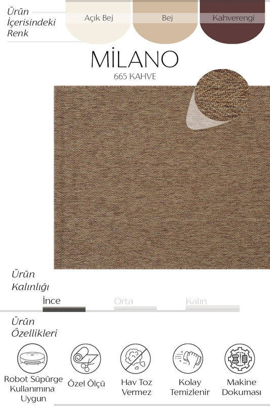 Sisalart Milano 665 Kahve Sisal Halı - Sisal Halı