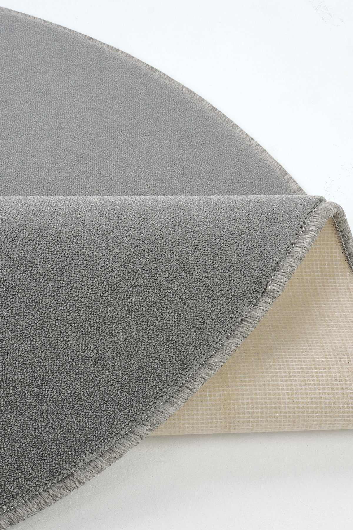 Sisalart Monet 1761 Koyu Gri Sade Yuvarlak Halı - Sisal Halı