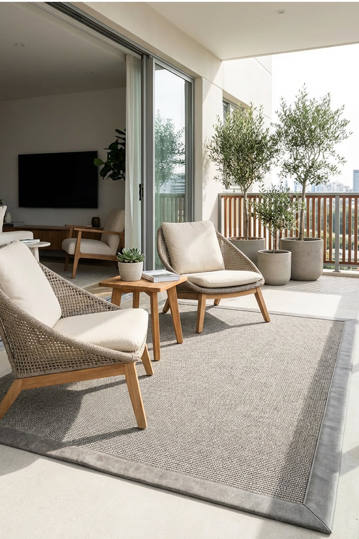 Sisalart Montana Deri Medusa Bordür Sisal Halı - Sisal Halı