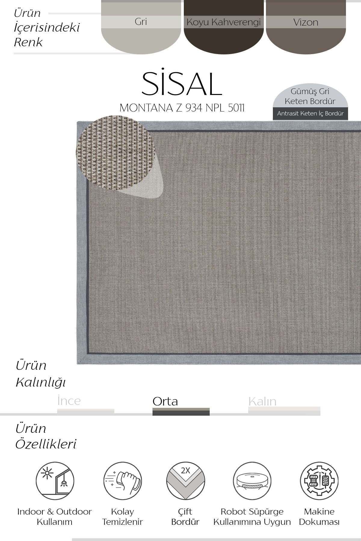 Sisalart Montana Z - 934 Sisal Halı - Sisal Halı