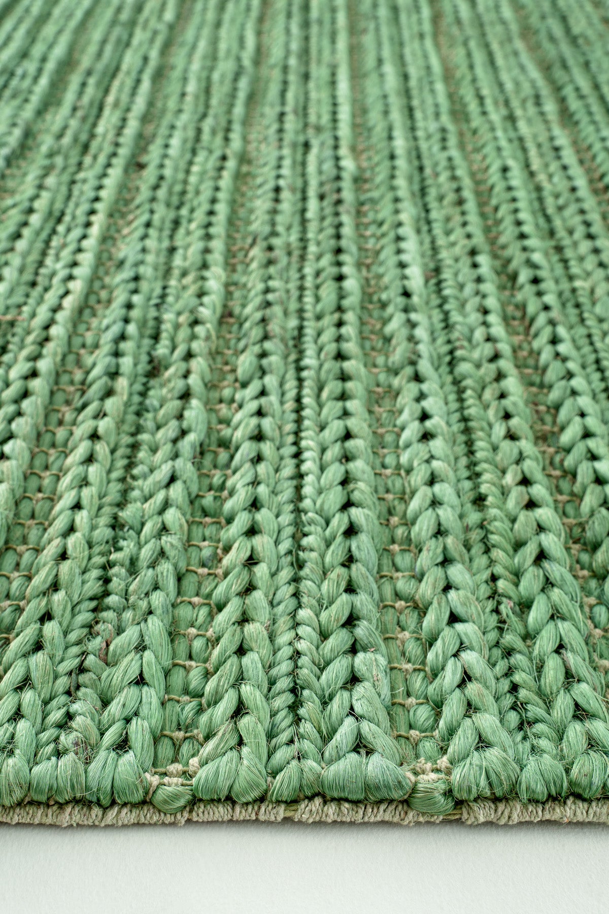 Sisalart Naturals Triple Yeşil Doğal Jüt Örgü Halı - Sisal Halı