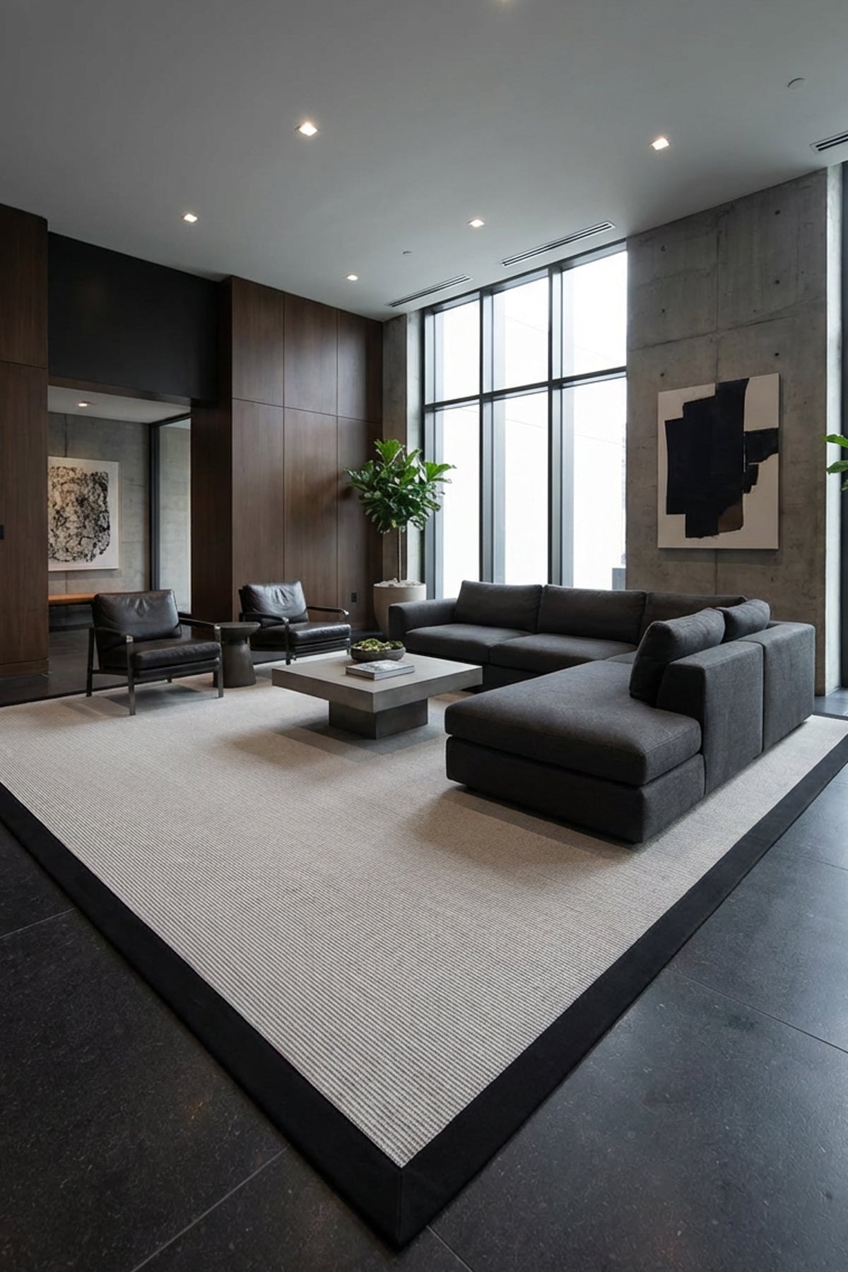 Sisalart Oslo Keten Monterey Bordür Sisal Halı - Sisal Halı