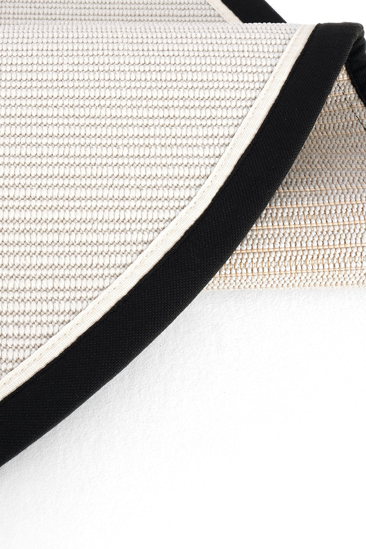 Sisalart Oslo Keten Monterey Çift Bordür Yuvarlak Sisal Halı - Sisal Halı