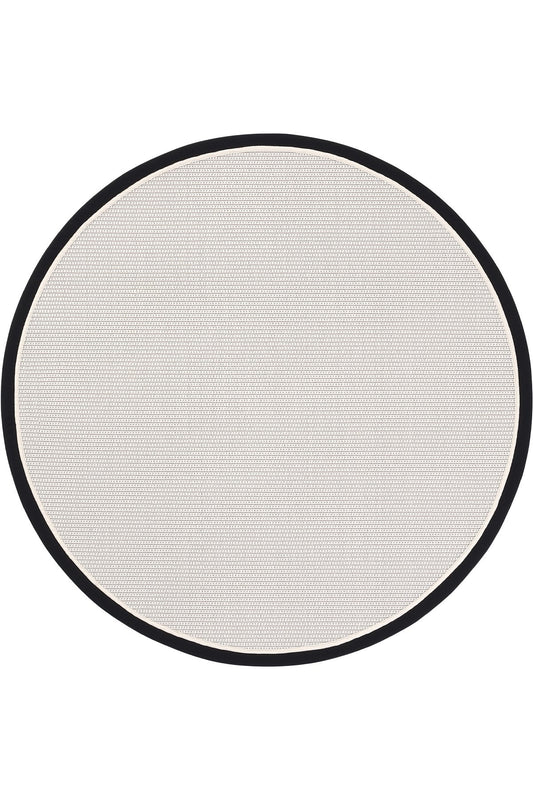 Sisalart Riga Keten Monterey Çift Bordür Yuvarlak Sisal Halı - Sisal Halı