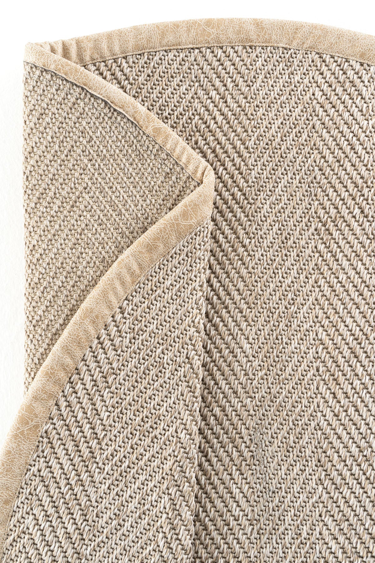 Sisalart Sydney Deri Medusa Bordür Yuvarlak Sisal Halı - Sisal Halı