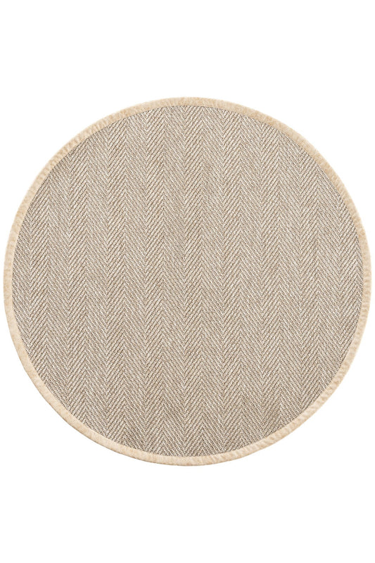 Sisalart Sydney Deri Medusa Bordür Yuvarlak Sisal Halı - Sisal Halı