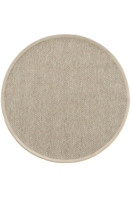 Sisalart Sydney Keten Monterey Bordür Yuvarlak Sisal Halı - Sisal Halı