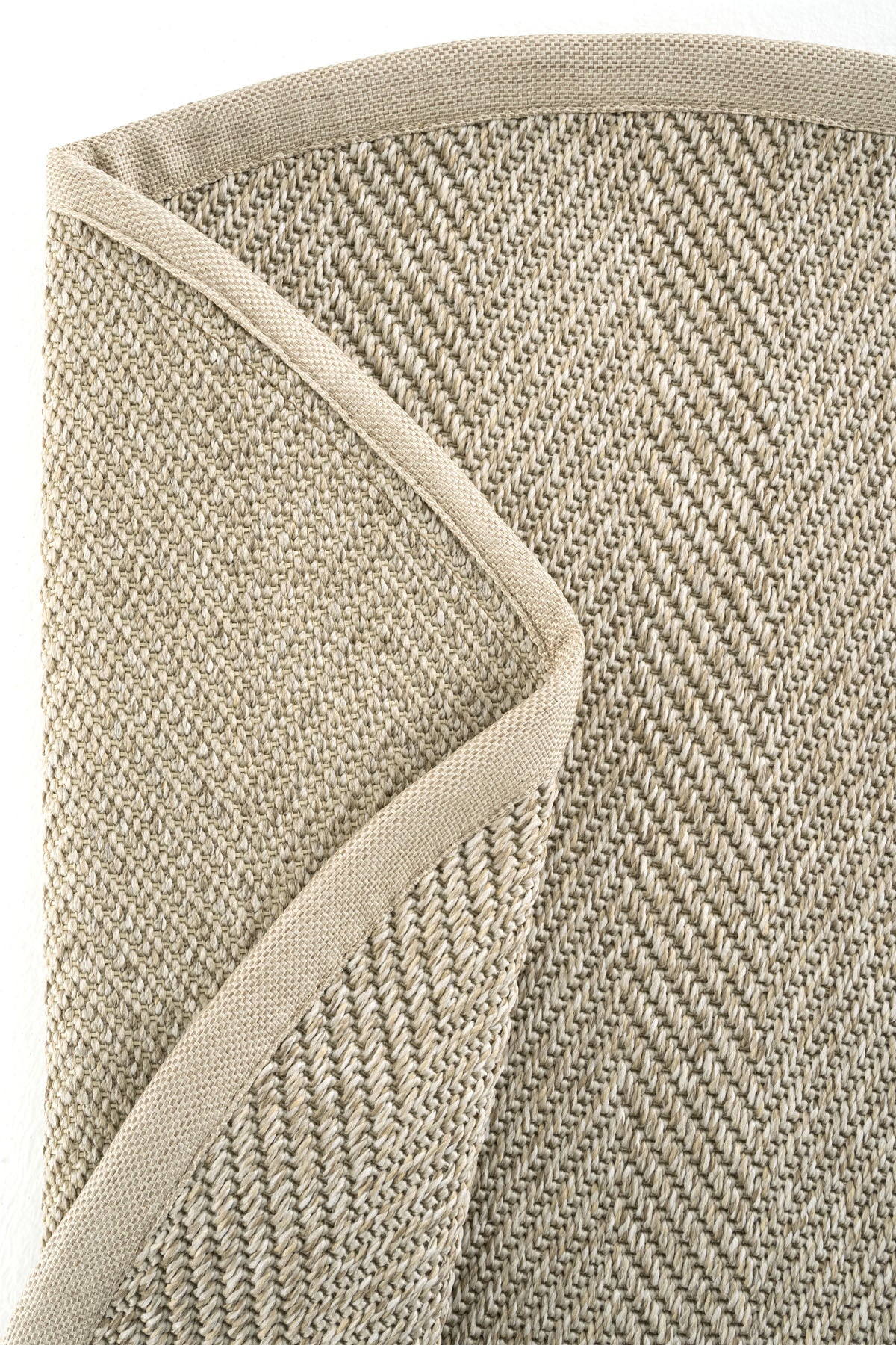 Sisalart Sydney Keten Monterey Bordür Yuvarlak Sisal Halı - Sisal Halı