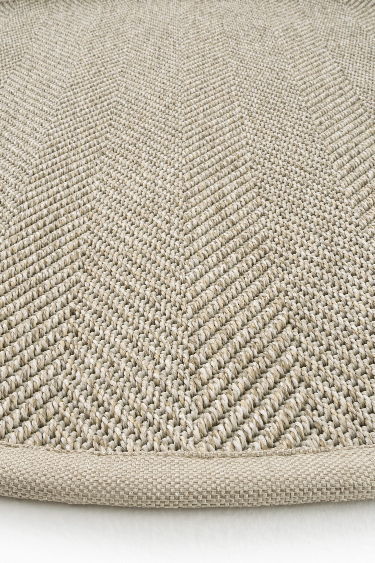 Sisalart Sydney Keten Monterey Bordür Yuvarlak Sisal Halı - Sisal Halı