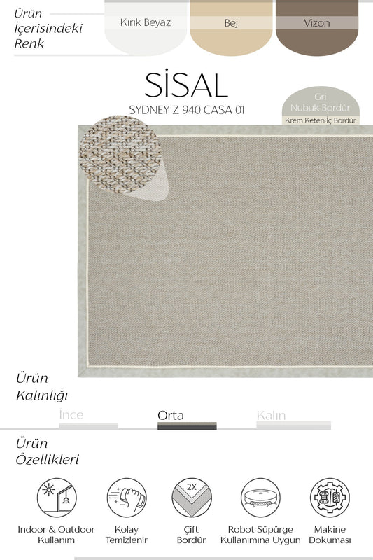 Sisalart Sydney Z - 940 Casa 01 Sisal Halı - Sisal Halı