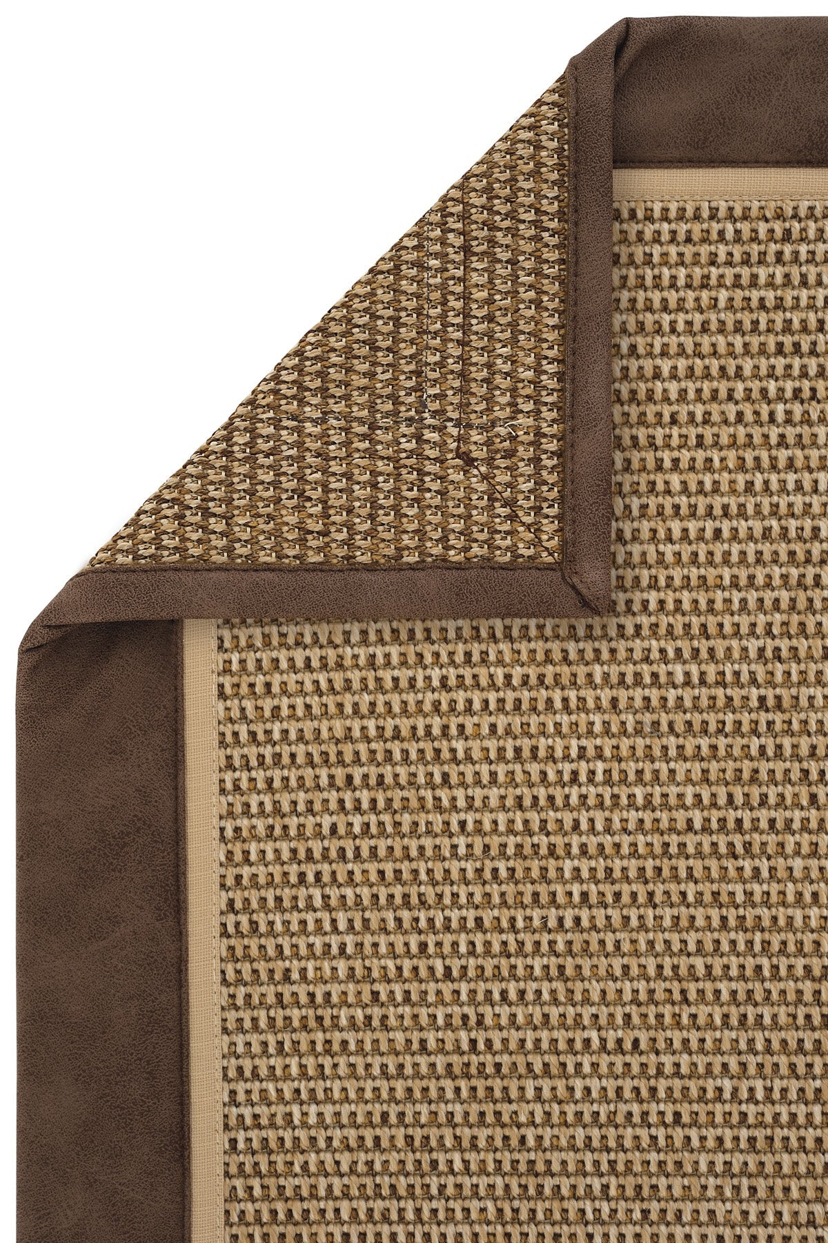Sisalart Toronto Deri Çift Bordür Sisal Halı - Sisal Halı