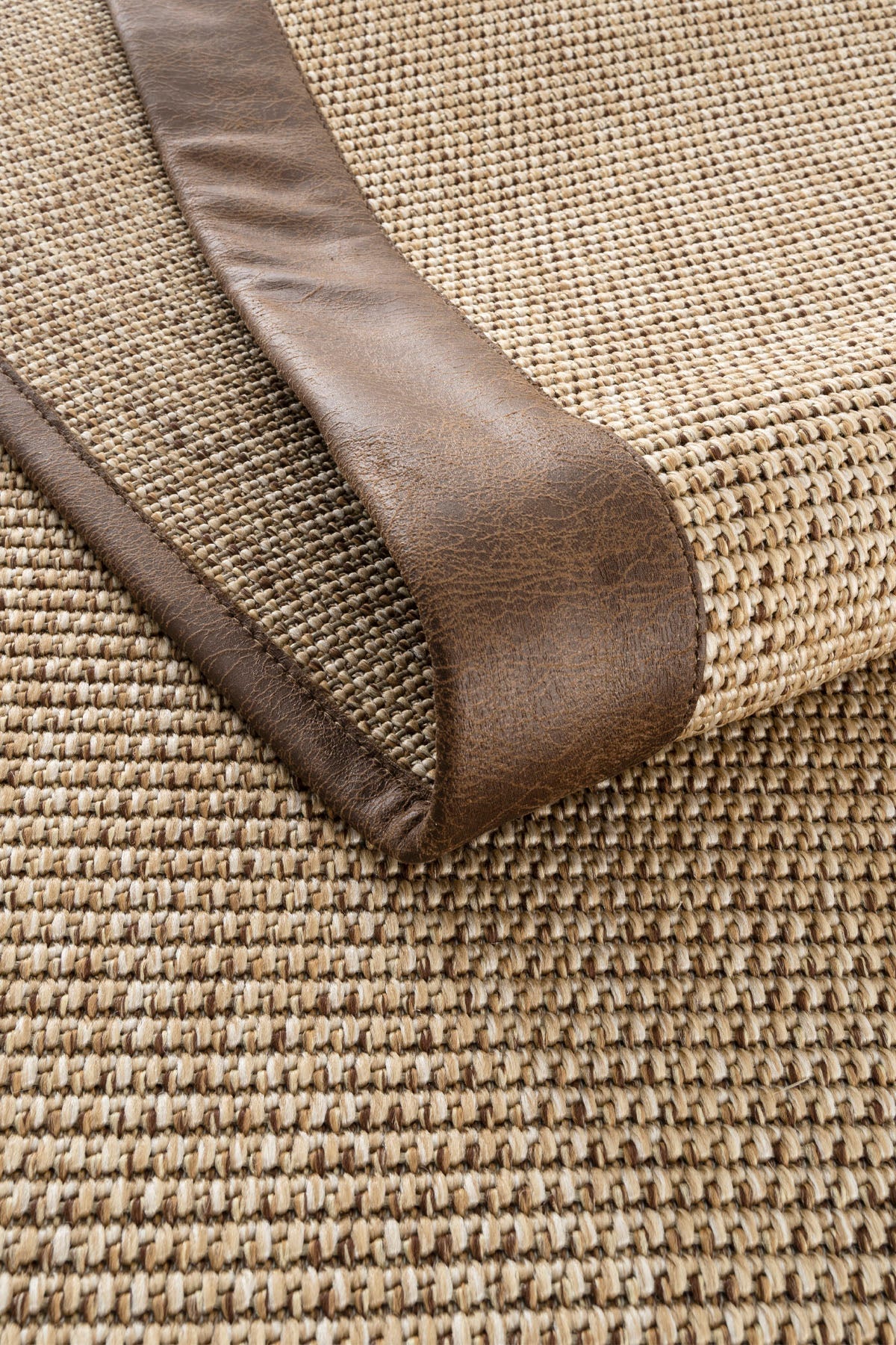 Sisalart Toronto Deri Medusa Bordür Sisal Halı - Sisal Halı